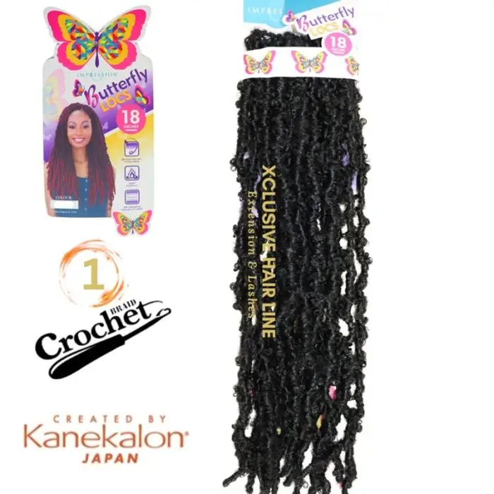 Impression Butterfly loc dreaduri extensii afro