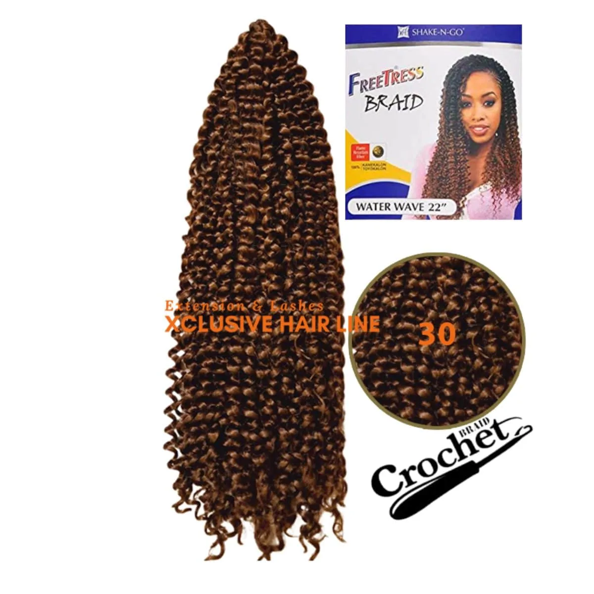 Freetress Water Wave Crochet Afro (Color 30)-min Freetress Water Wave Crochet Afro (Color 30) - Image 1