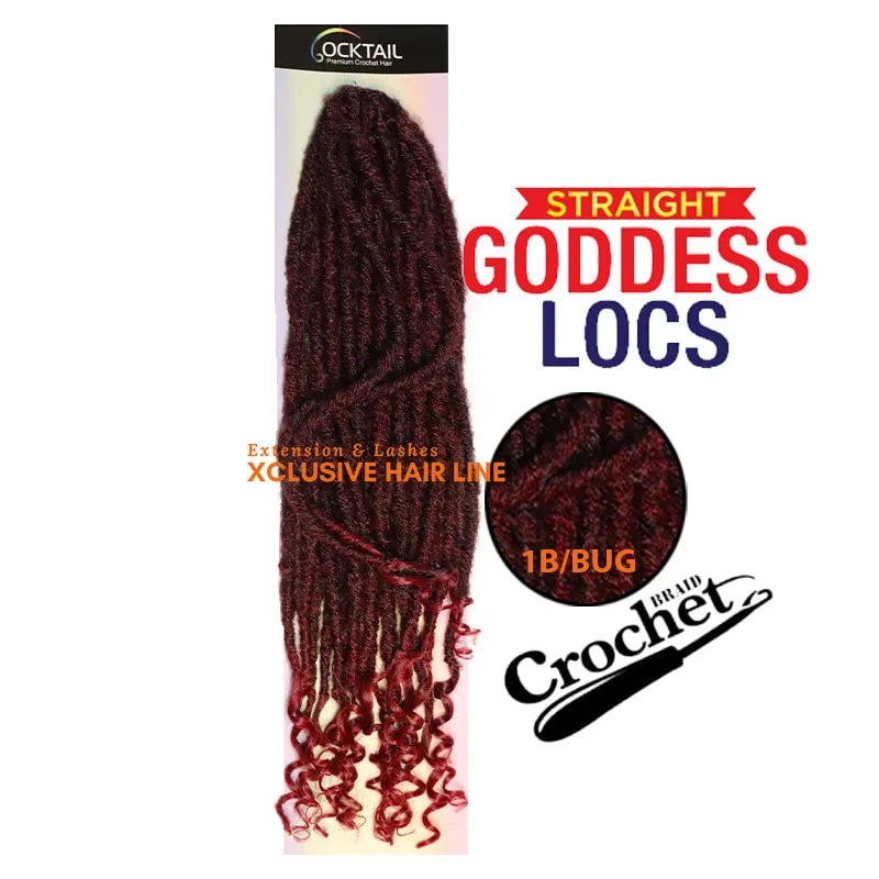 STRAIGHT GODDESS LOC CROCHET AFRO -1B BUG-min Straight goddess locs extensii dreaduri afro (culoare 1B/BUG) - Image 1