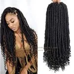 Straight goddess locs extensii dreaduri afro (culoare 1B/BUG) - Image 2