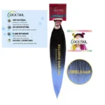 Dark roots fading into blue-tipped layered braiding hair.