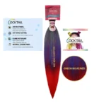 Packaged synthetic hair for braiding with a multicolored ombre design