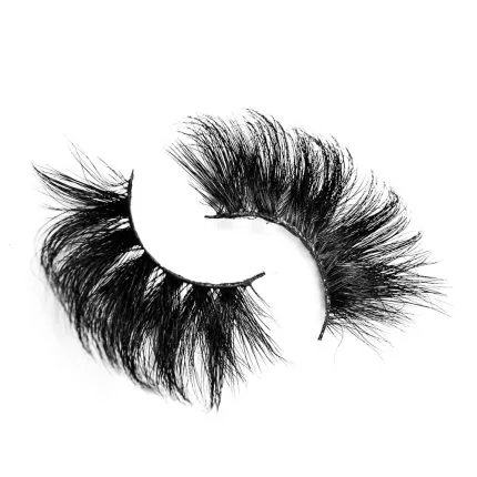 A close-up shot of a set of black cosmetic eyelashes