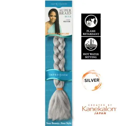 Impression Super Braid Silver Par de impletit codite afro