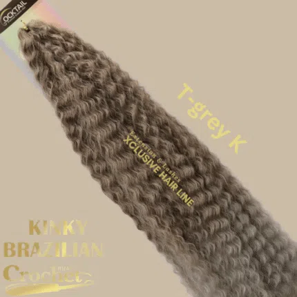 Brazilian kinky curl extensii afro(culoarea T-grey k)